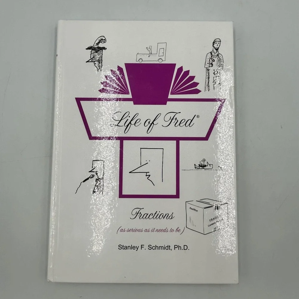 Life of Fred Fractions Book White Kids OS Hardcover Math Textbook Excellent